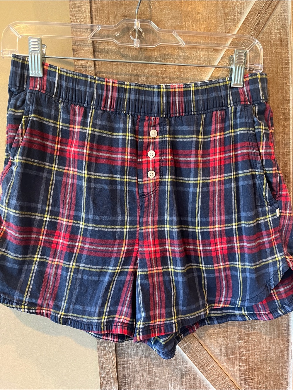 Aerie Cotton Flannel Plaid Pajama Shorts